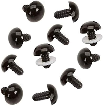 Trimits Toy/Craft Safety Solid Black Eyes: 12mm - 6 Per Pack
