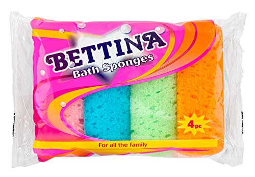 Bettina 4 Pack Bath Sponges - Colours May Vary
