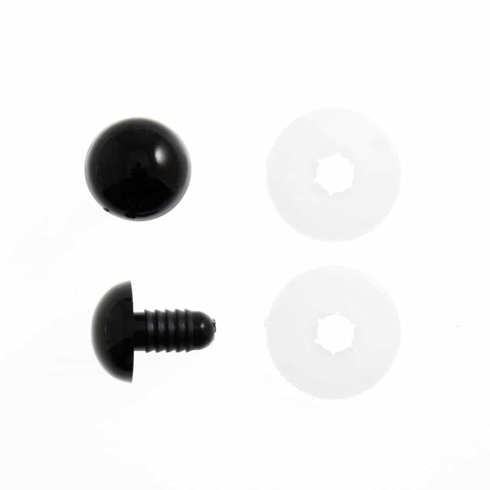 Trimits Toy/Craft Safety Solid Black Eyes: 9mm - 8 Per Pack