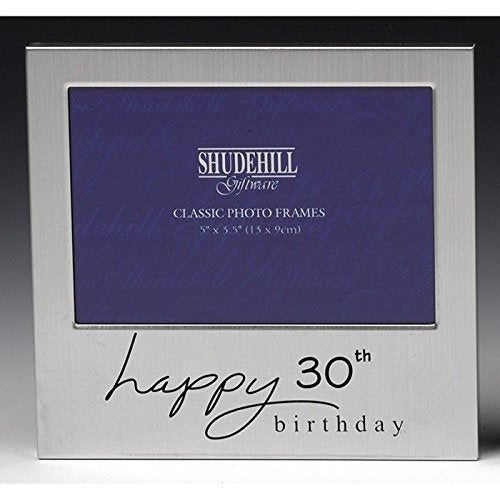 Shudehill 5" x 3" Happy 30th Birthday Photo Frame, Silver