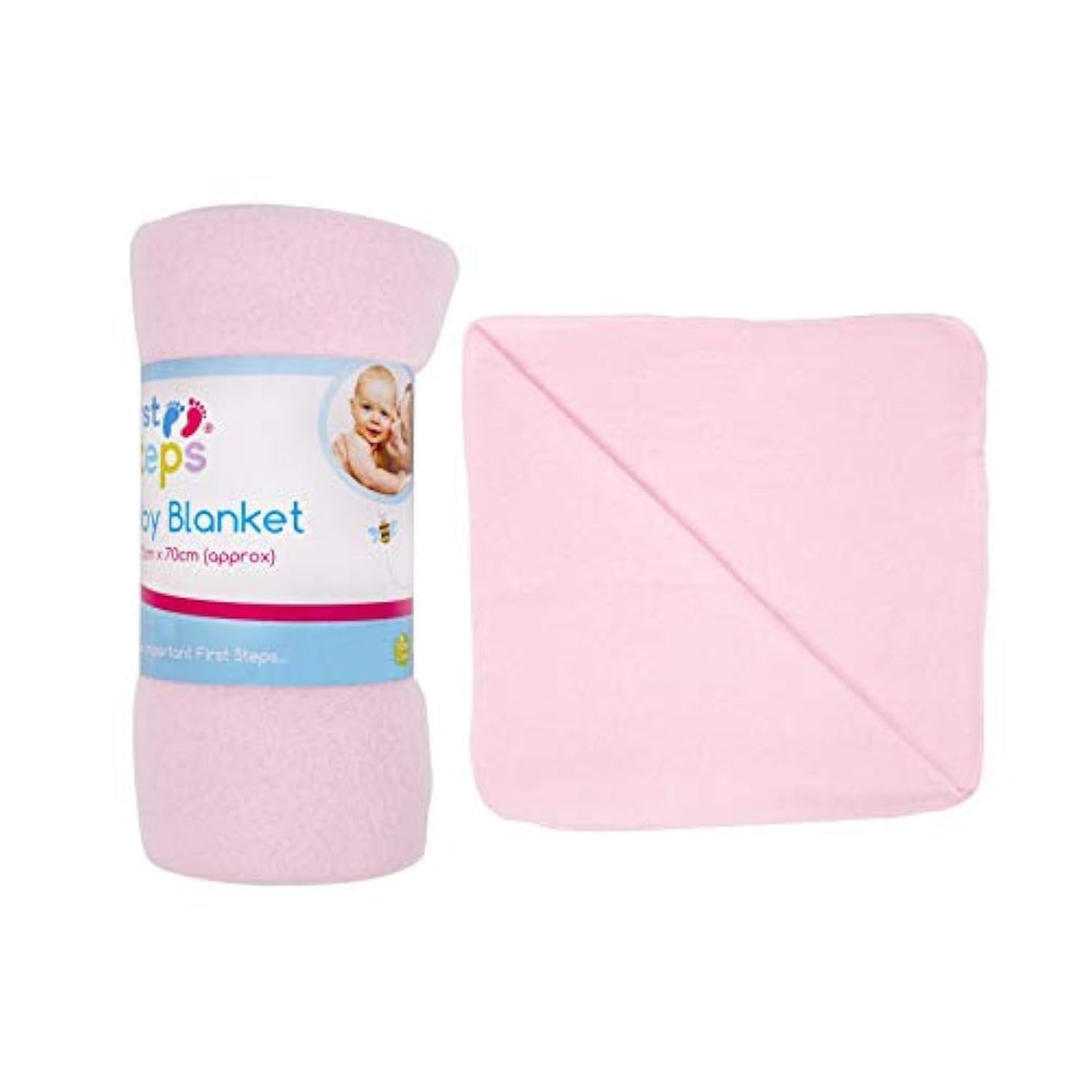 First Steps Baby Blanket 70X70CM (Pink)