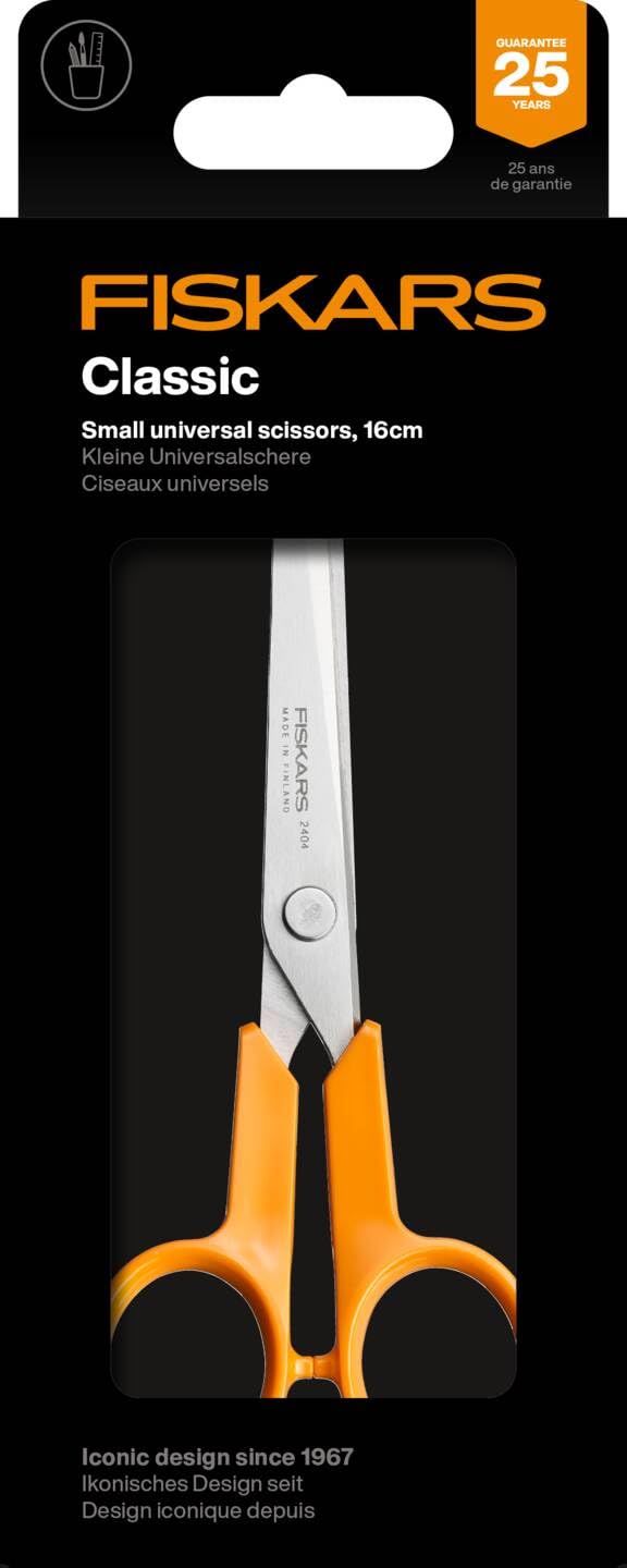 Fiskars Classic Small Craft Scissors, 16cm, Right and Left Handed, Orange
