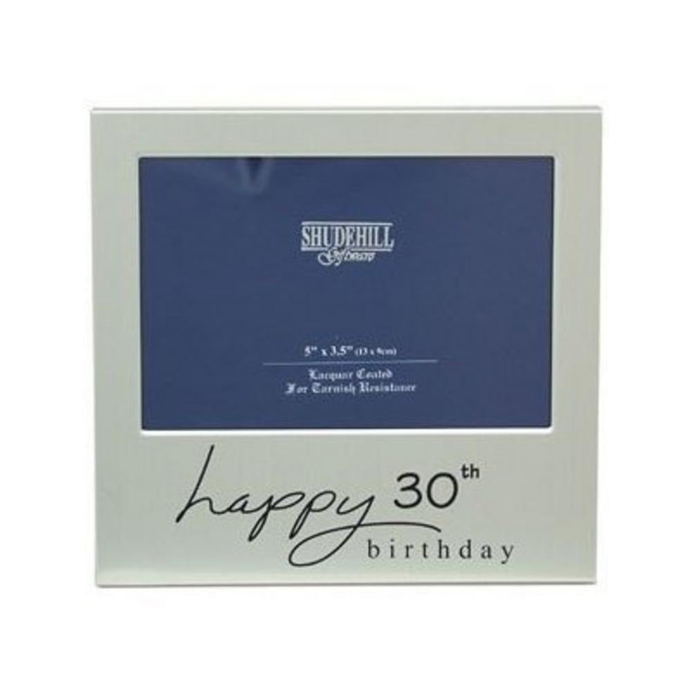 Shudehill 5" x 3" Happy 30th Birthday Photo Frame, Silver
