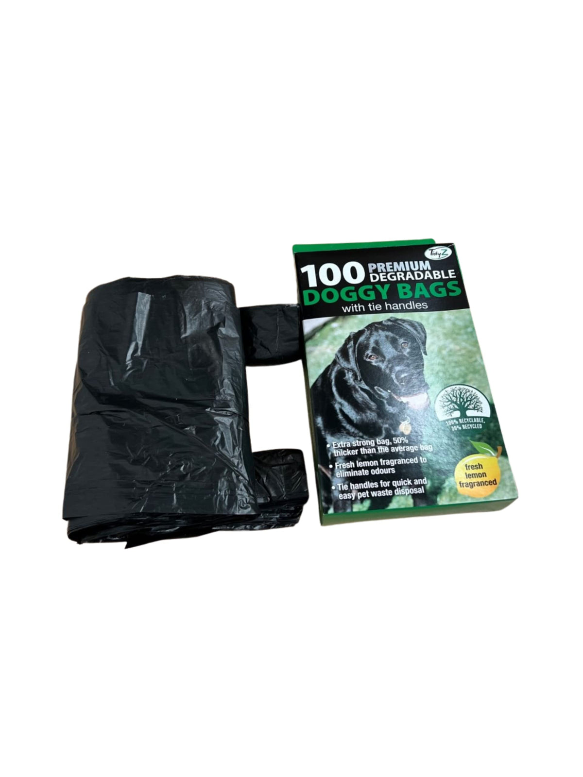 Tidyz Fragranced Black Dog Poo Bags, 2 x Box of 100