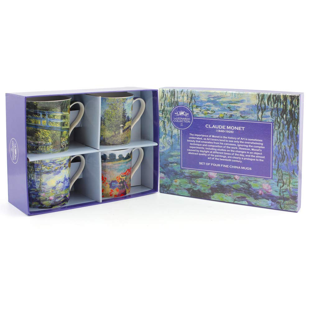 Lesser & Pavey Monet Fine China Mugs, Set of 4, 300ml