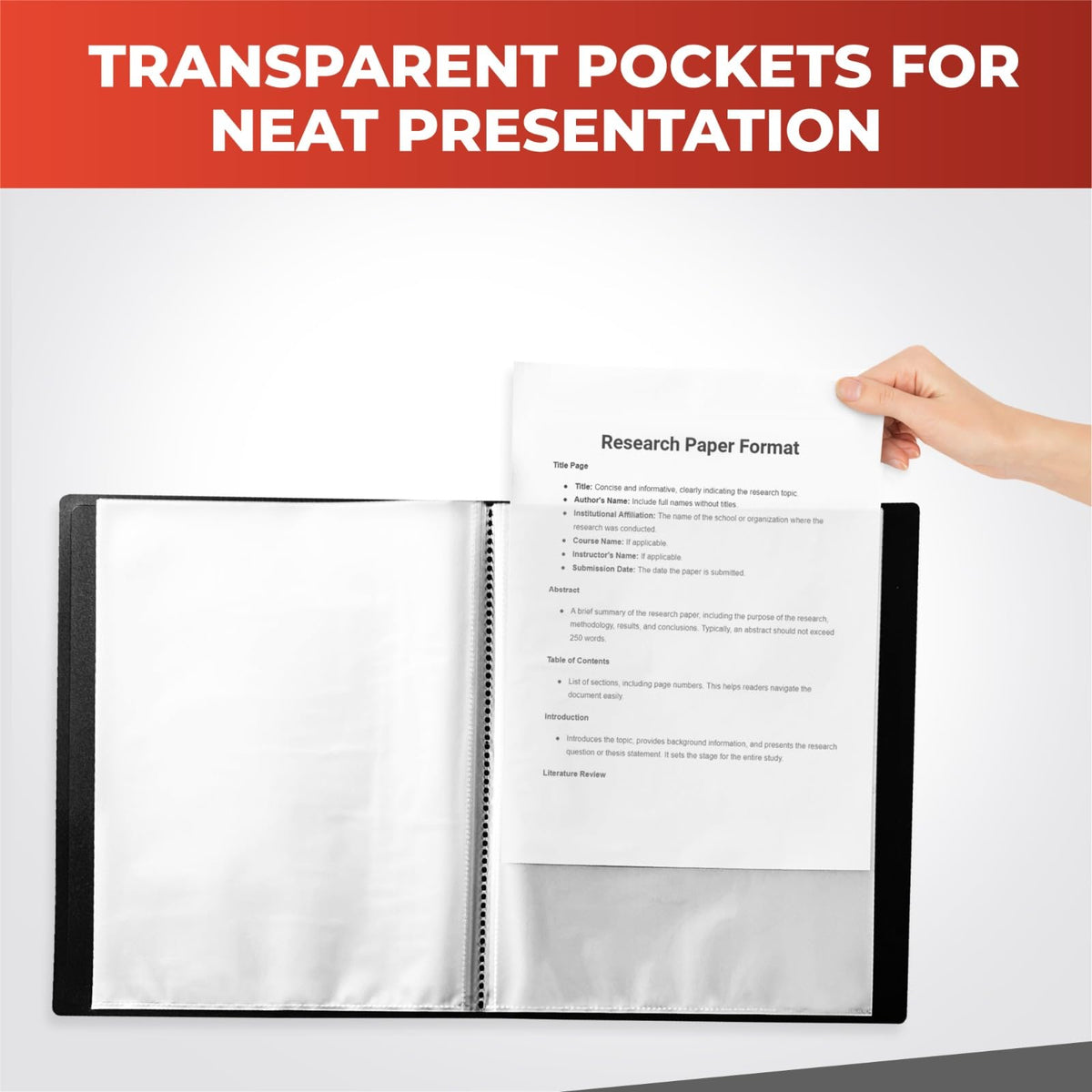 A4 Black Flexible Cover 10 Pocket Display Book