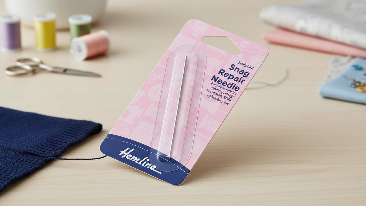 Hemline H247 Snag Repair Needle with Sticky Shank, 8cm
