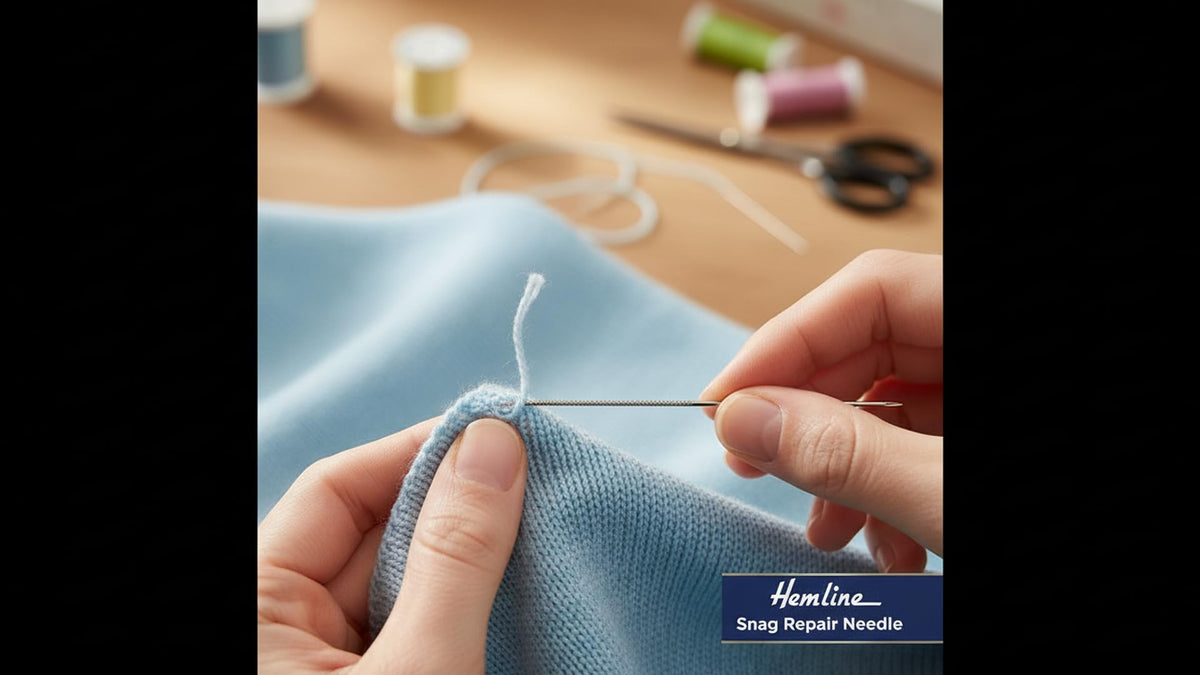 Hemline H247 Snag Repair Needle with Sticky Shank, 8cm