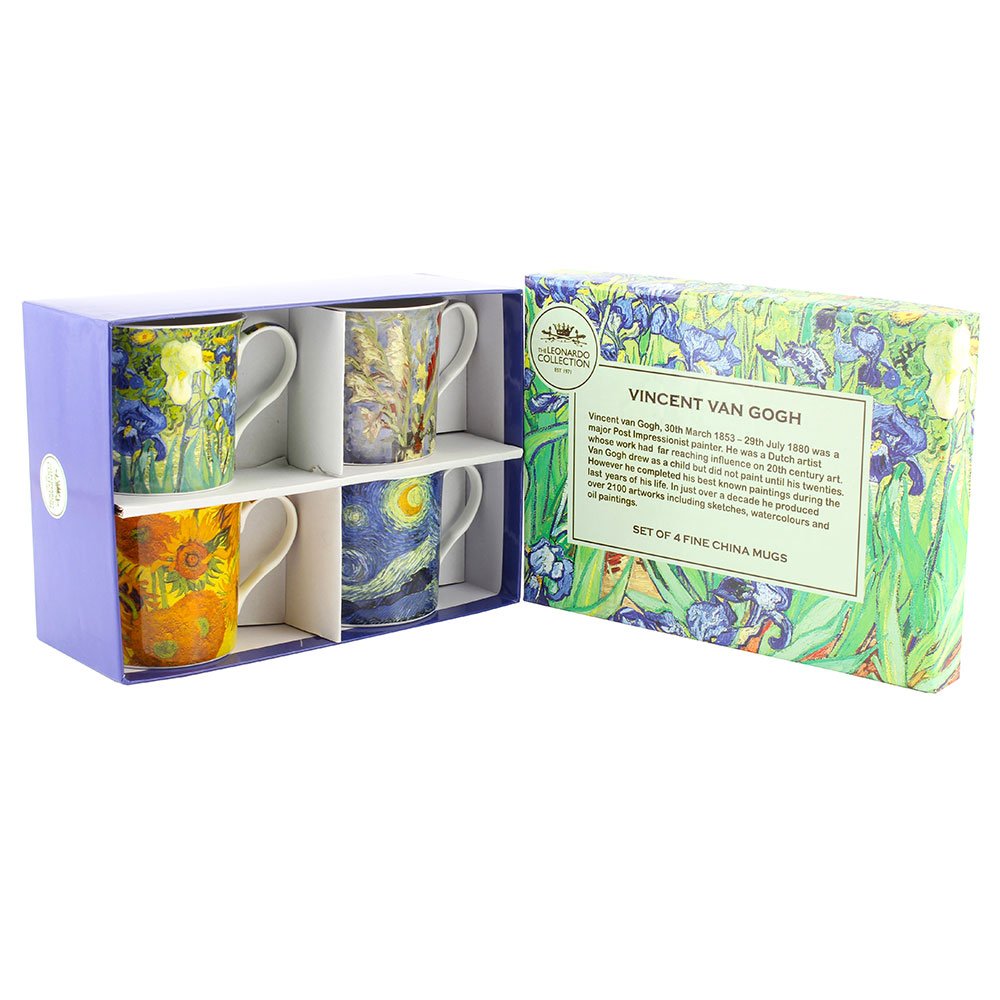 Leonardo Collection Van Gogh Porcelain Mugs, Set of 4, 330ml