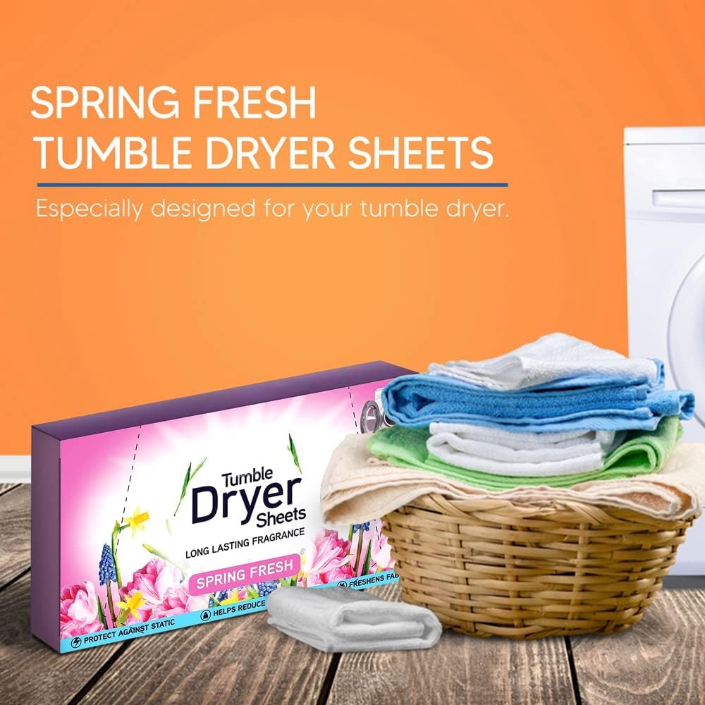 Tumble Dryer Sheets, Spring Fresh, 3 Packs, 105 Sheets