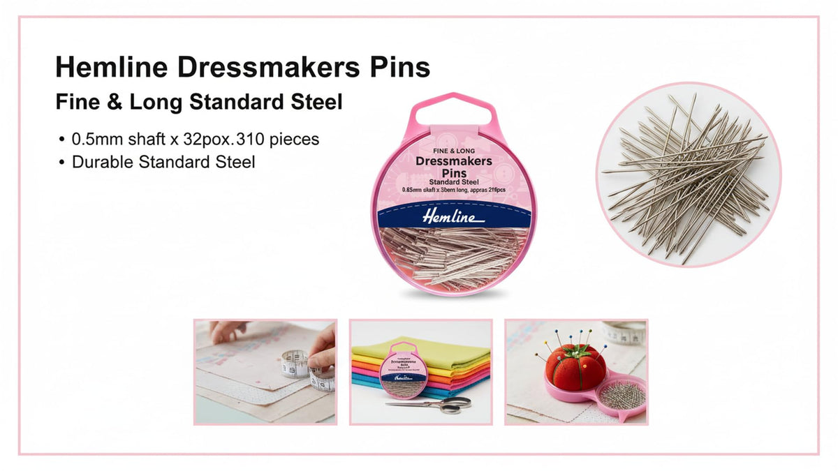 Hemline Extra Long Fine Pins (230pcs)