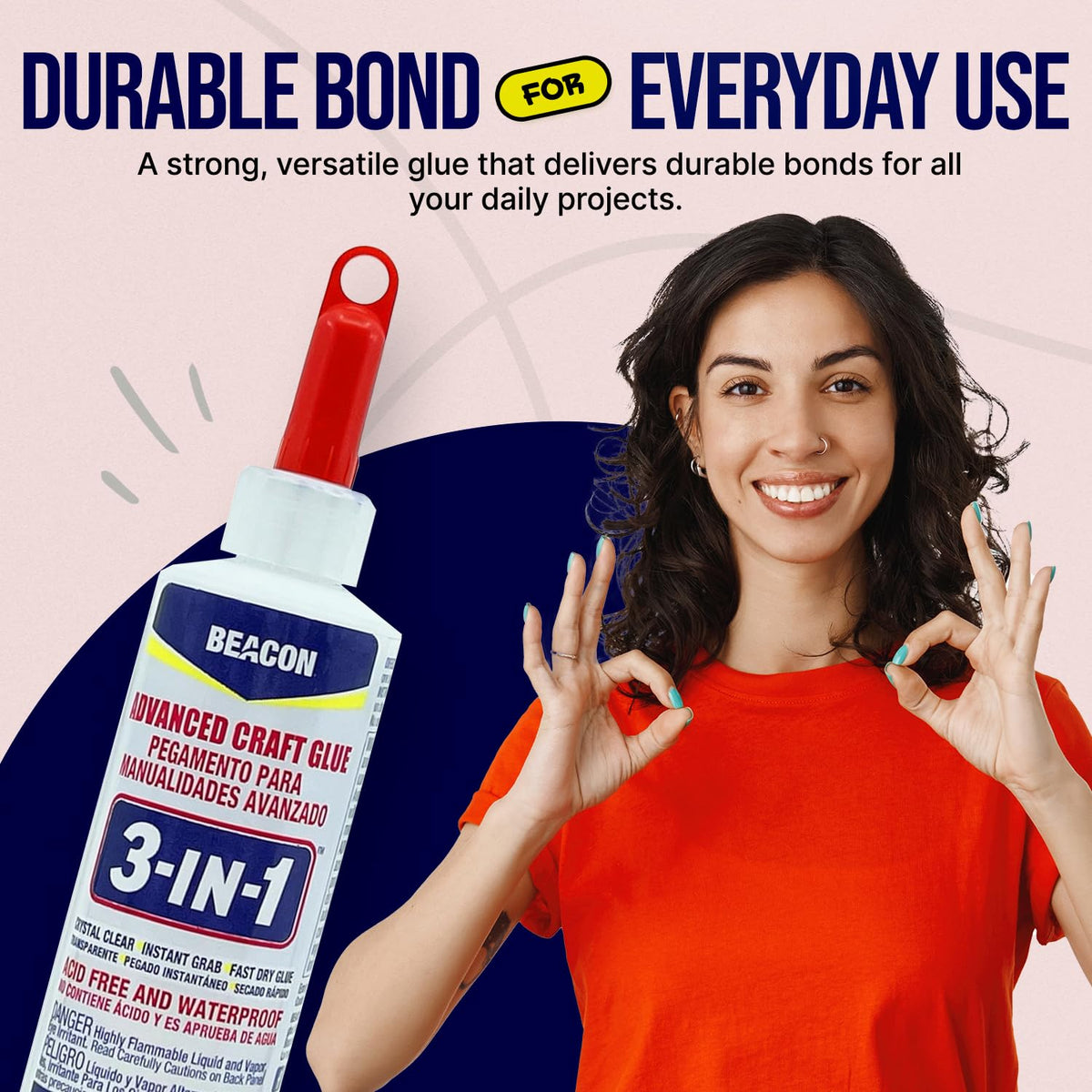 Beacon 3-in-1 Advanced Craft Glue, Dries Clear, 118.56ml, Pack of 2