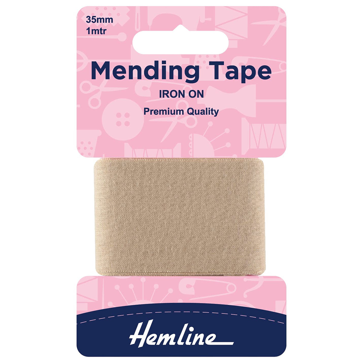 Iron-On Mending/Repair Tape 100cmx38mm: Beige