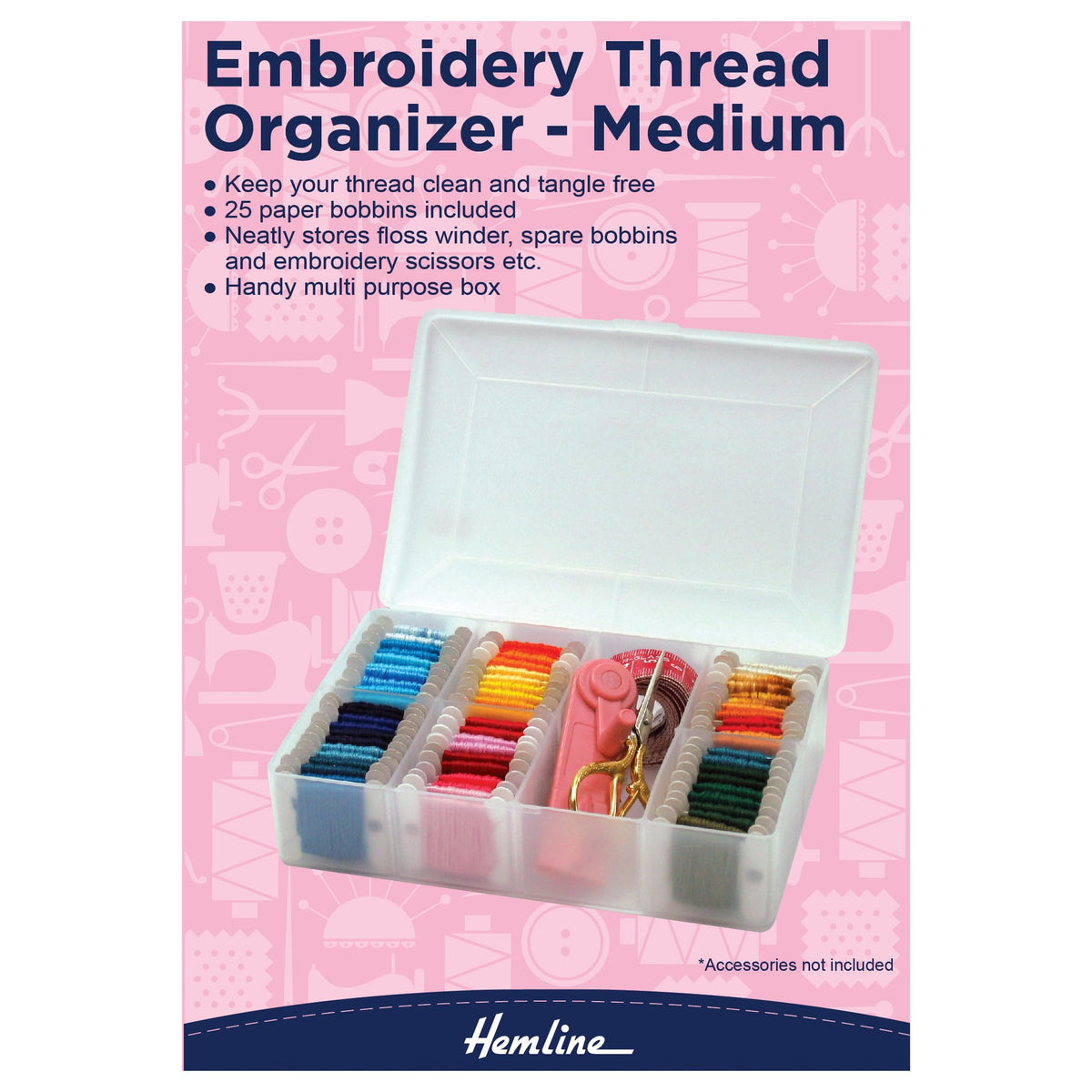 Hemline Embroidery Floss Thread Box Medium H3003.M