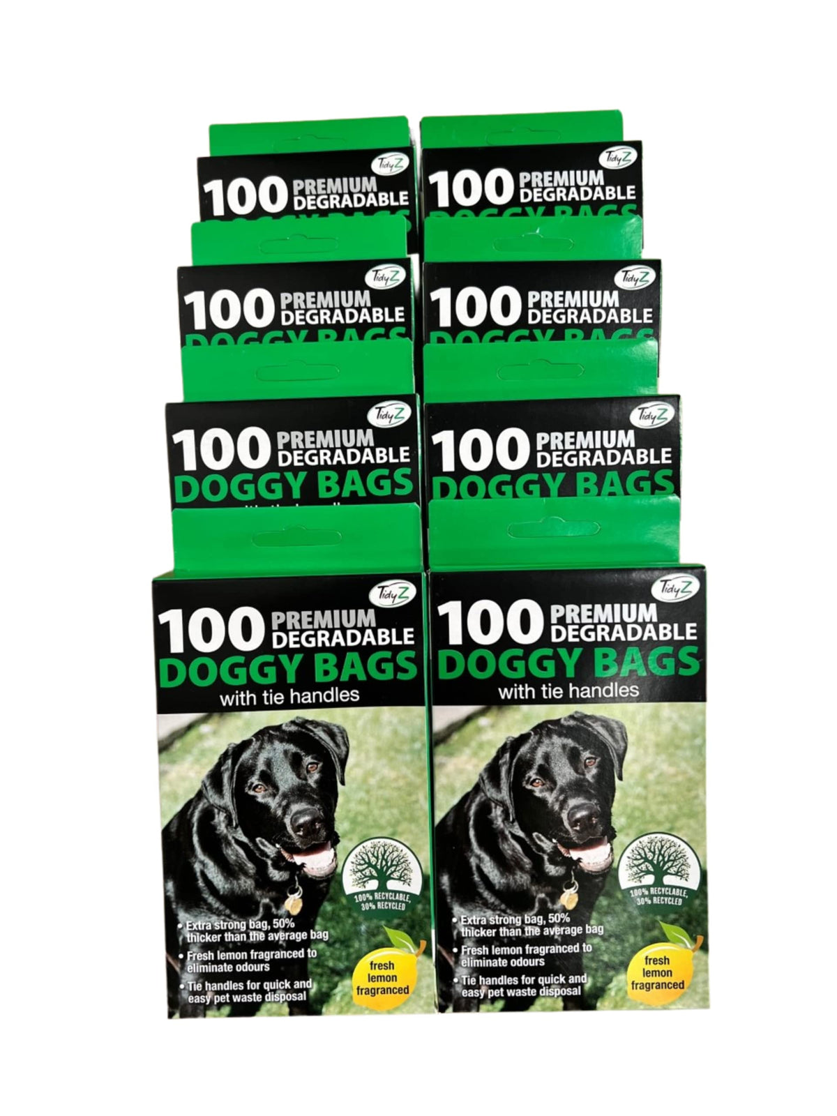 Tidyz Fragranced Black Dog Poo Bags, 2 x Box of 100