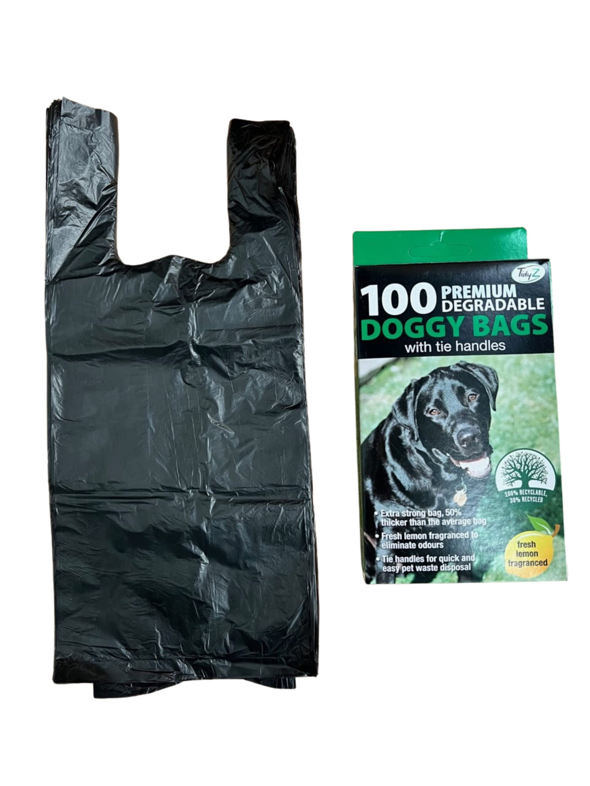 Tidyz Fragranced Black Dog Poo Bags, 2 x Box of 100
