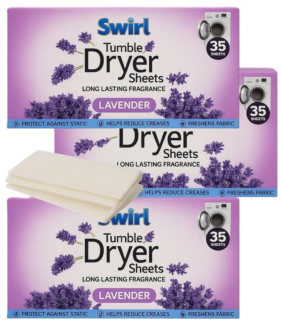Swirl Lavender Tumble Dryer Sheets, 3 x 35 Sheets