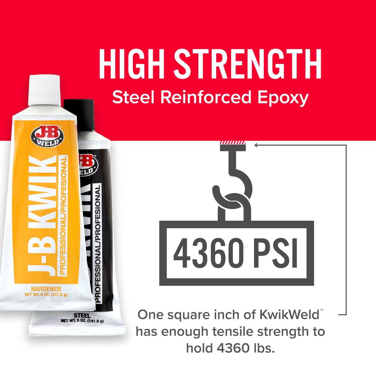 J-B Weld 8271 KwikWeld Steel Reinforced Epoxy, Dark Grey, 2 x 5oz
