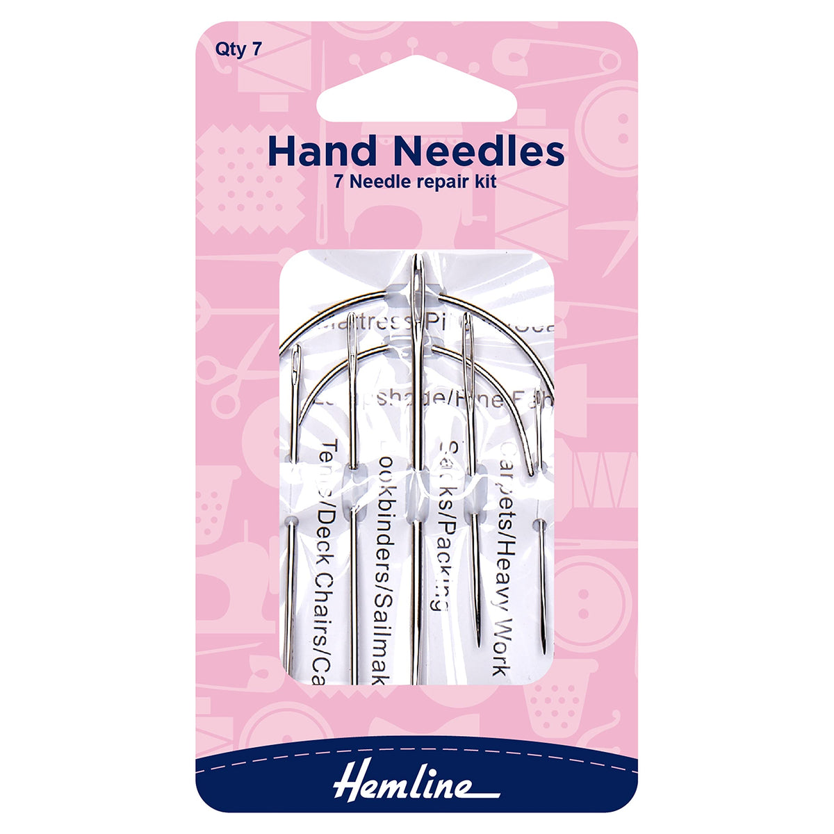 Hemline H215.7 7x Repair Hand Sewing Needles Mattress/Carpet/Sail/Upholstery