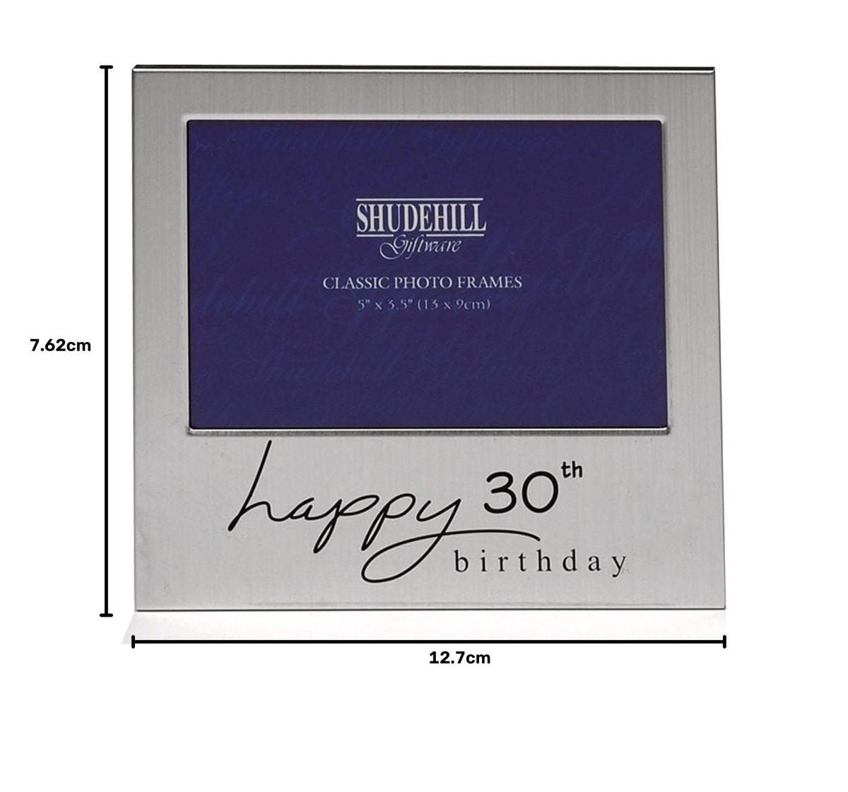 Shudehill 5" x 3" Happy 30th Birthday Photo Frame, Silver