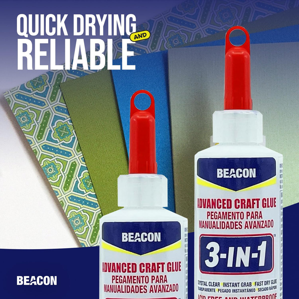 Beacon 3-in-1 Advanced Craft Glue, Dries Clear, 118.56ml, Pack of 2
