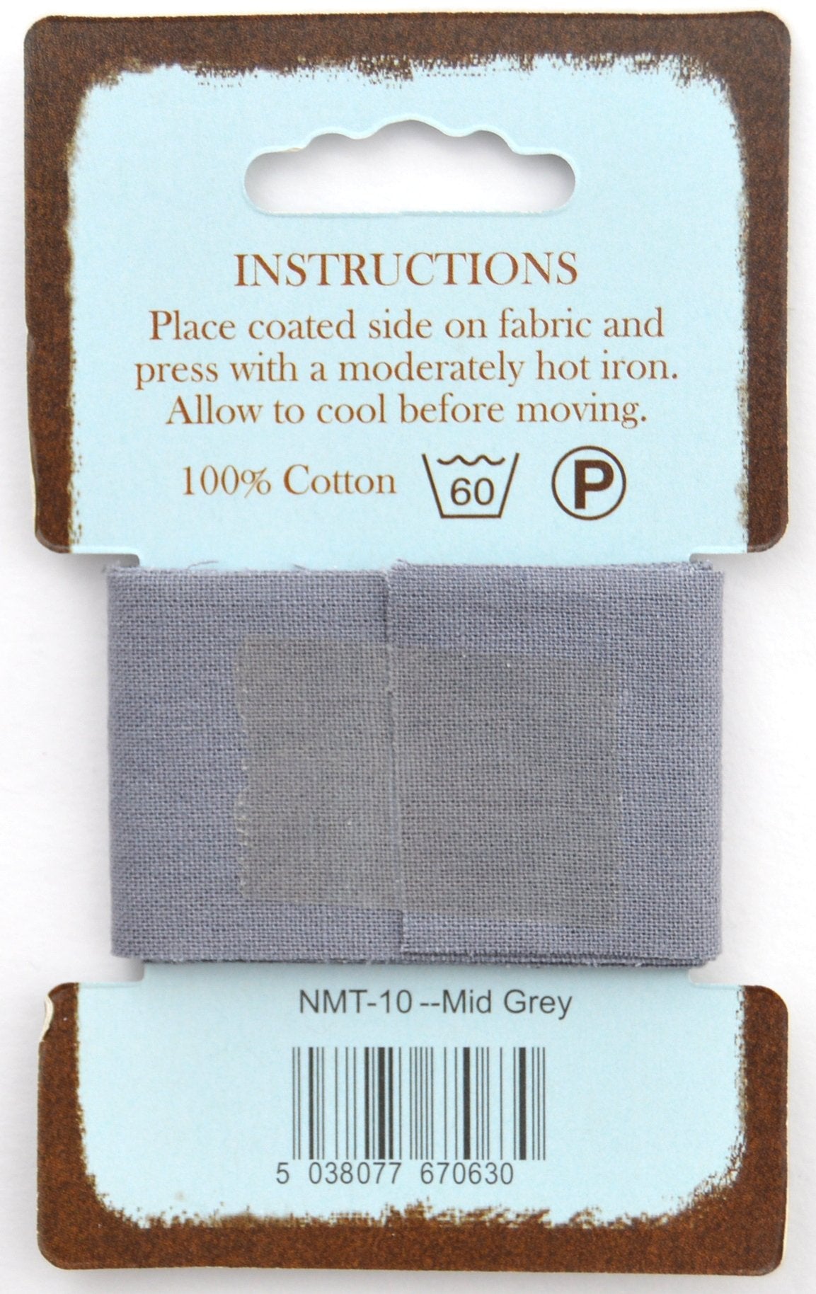 Nortexx Iron-On Mending Tape (Grey) – Washable Cotton Repair Patch for Fabric