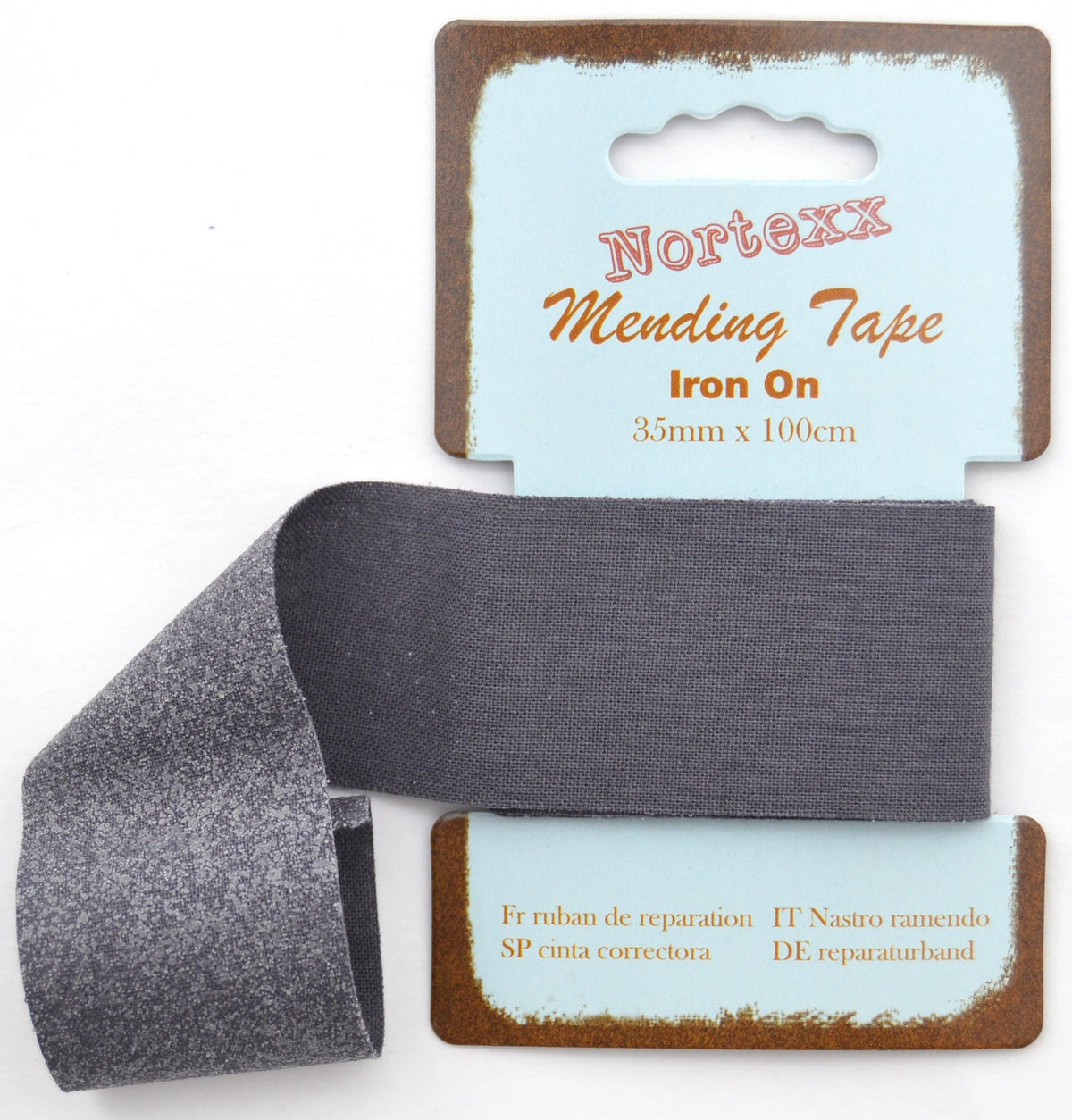 Nortexx Iron On Fabric Repair Tape, Dark Grey
