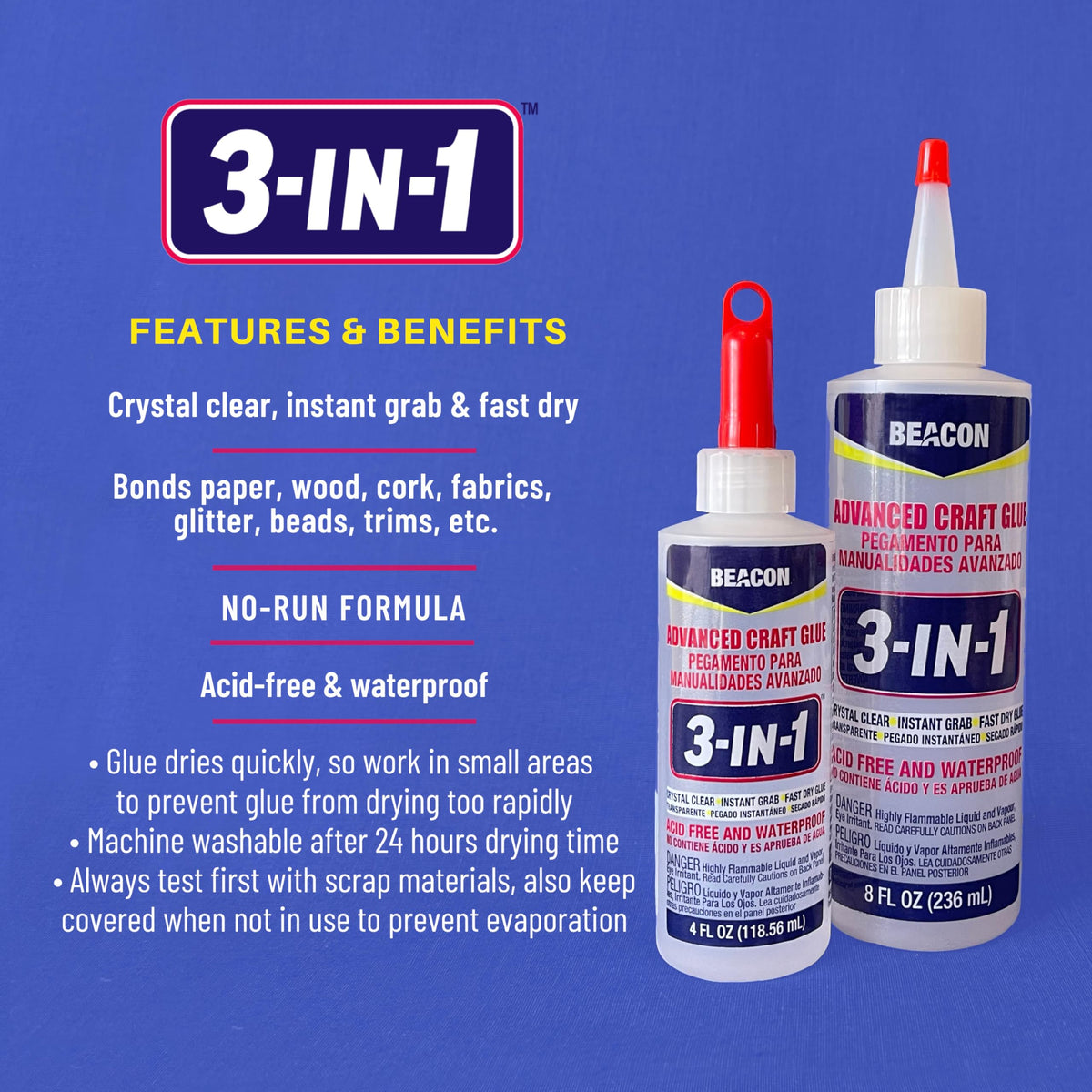 3-in-1 Advanced Craft Glue 118.56ml Medium Bottle, Clear