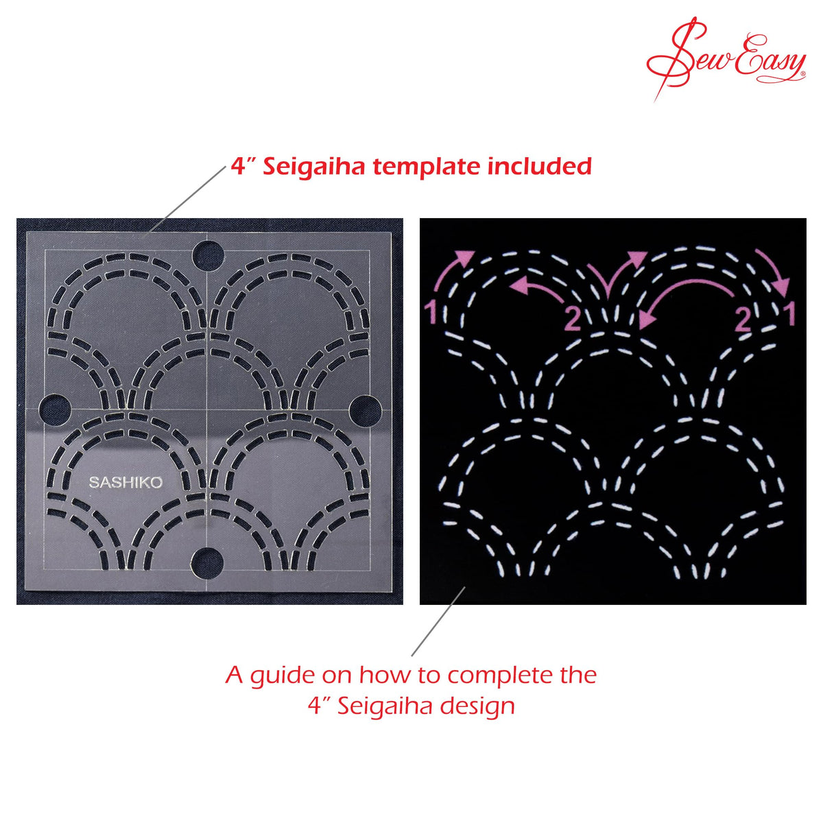 Sew Easy 4” Sashiko Template, Seigaiha (Waves)