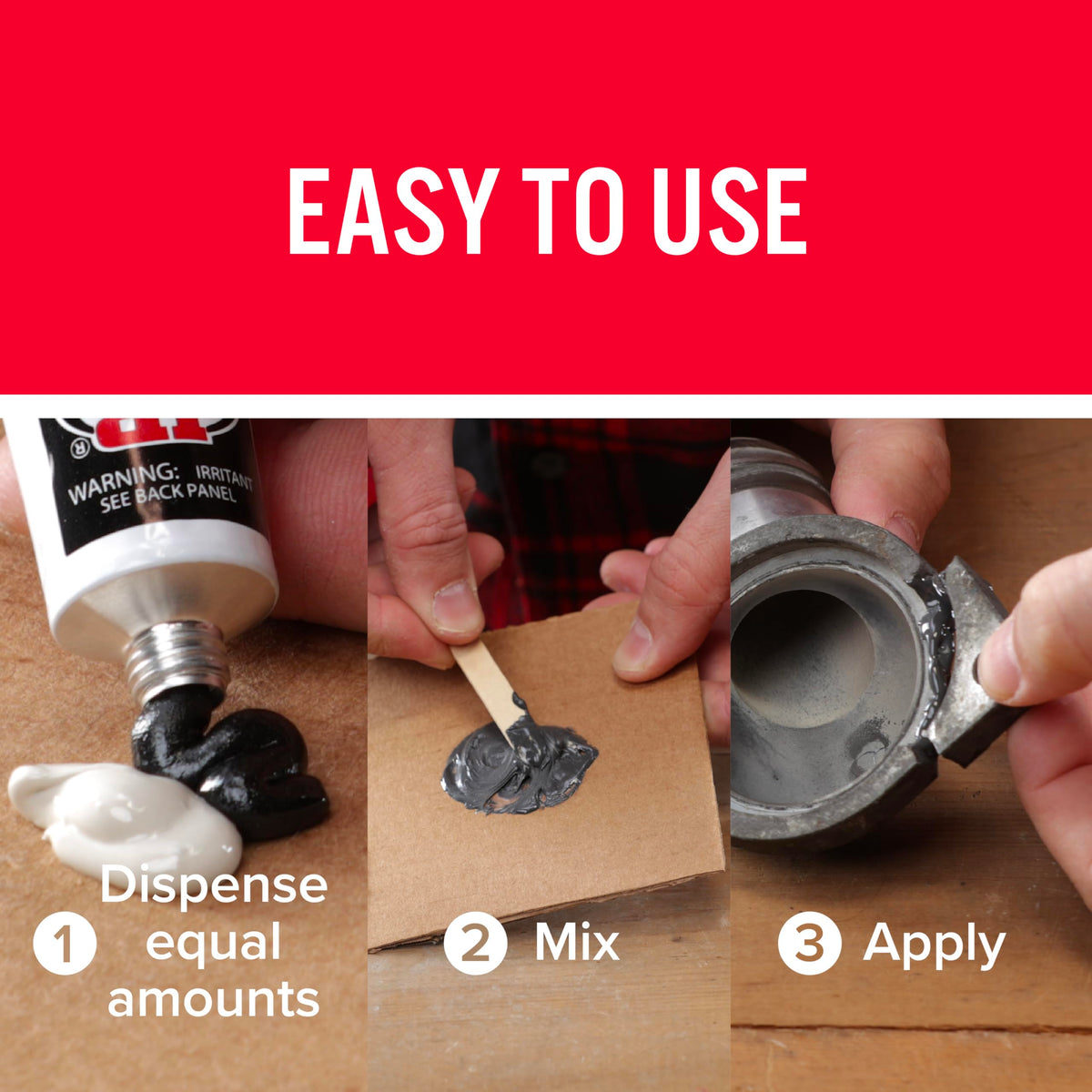 J-B Weld 8271 KwikWeld Steel Reinforced Epoxy, Dark Grey, 2 x 5oz