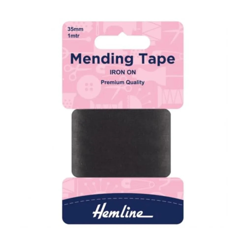 Hemline Iron On Mending Repair Tape - Black