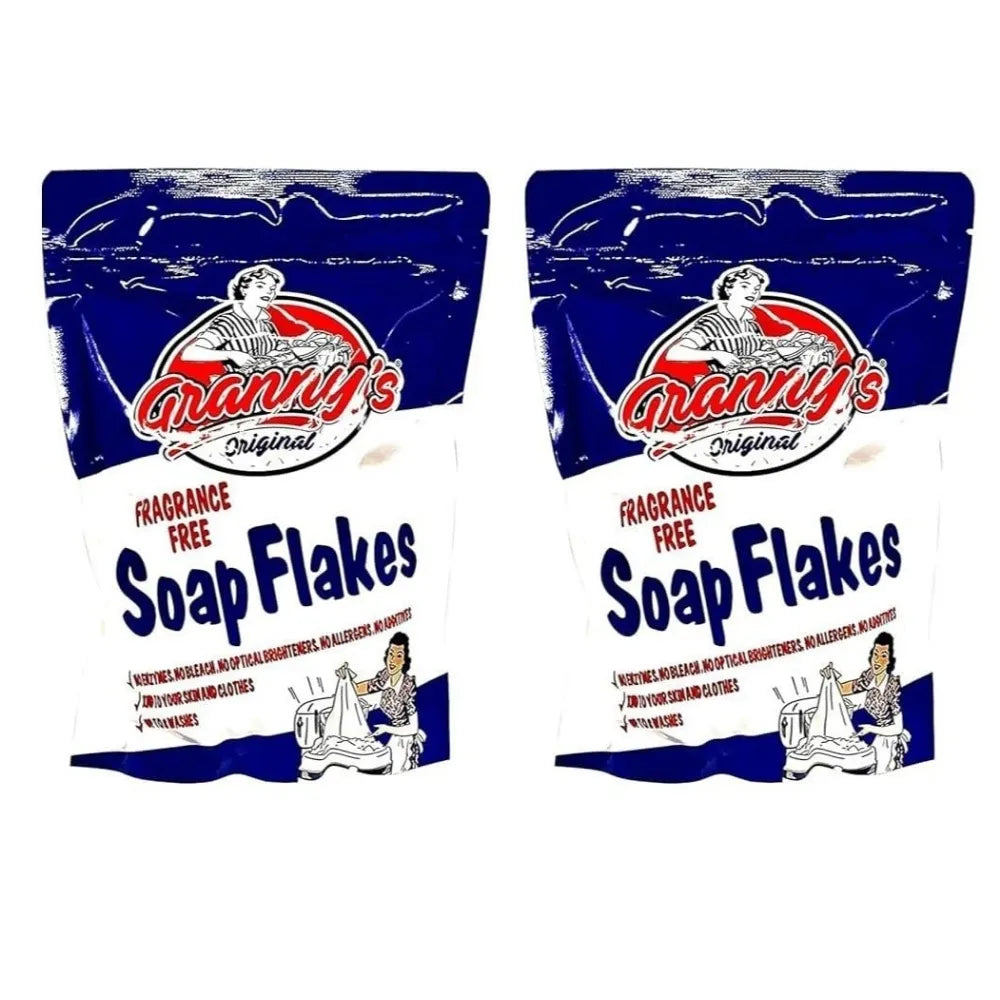 Granny's Original Vegan Soap Flakes, Fragrance Free, 2 x 425g