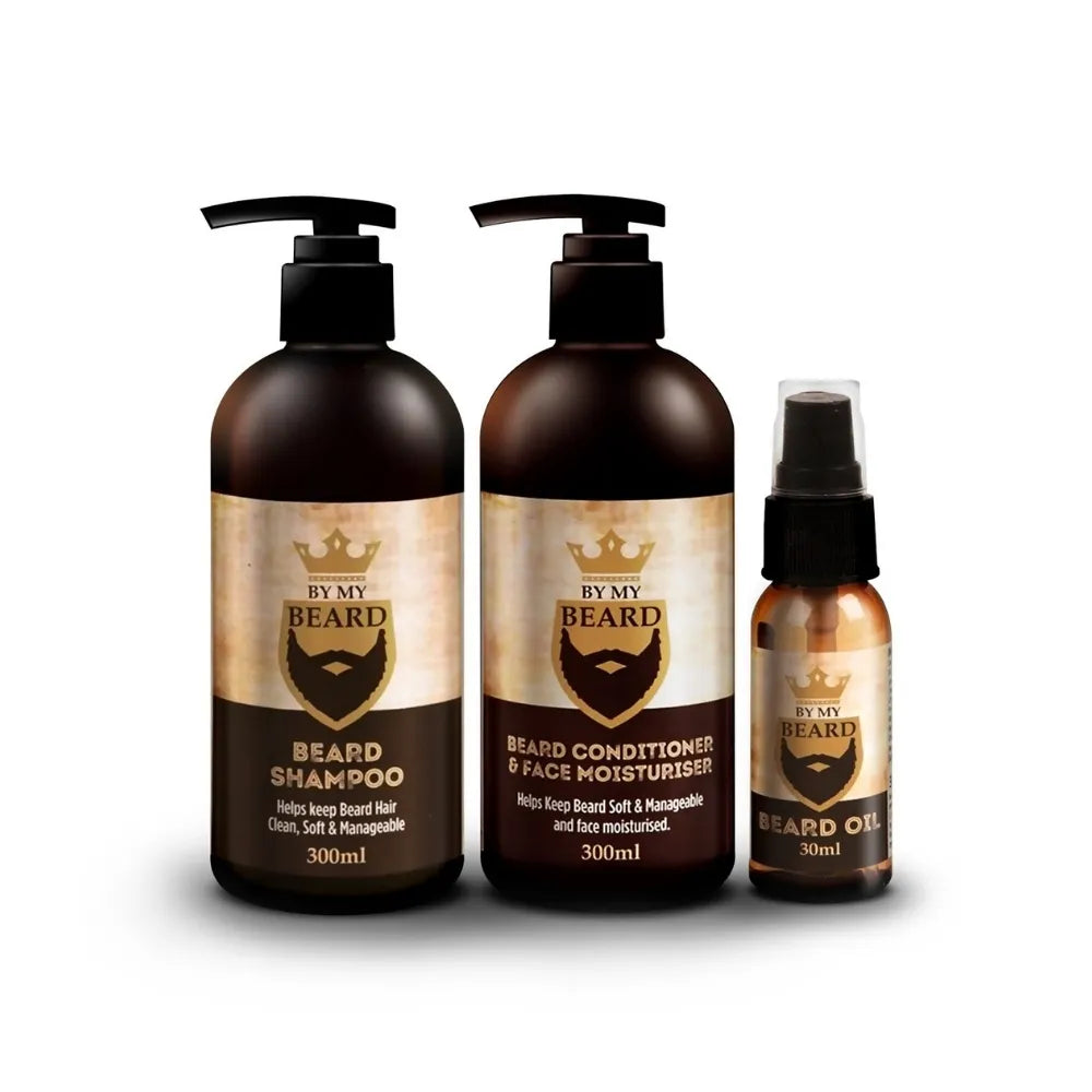 BE MY BEARD Beard Care Kit, Shampoo, Conditioner & Oil, 3 x 300ml